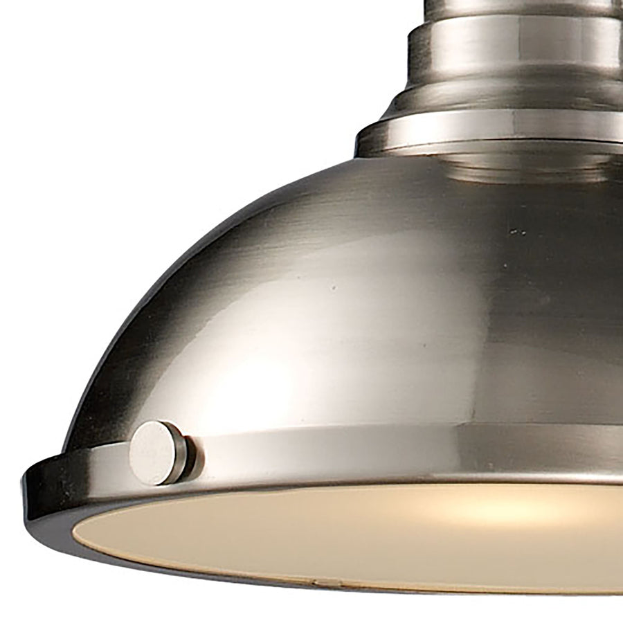 Chadwick 47' 3 Light Island Light in Satin Nickel Metal Shade & Satin Nickel