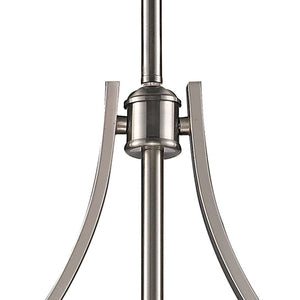 Chadwick 47' 3 Light Island Light in Satin Nickel Metal Shade & Satin Nickel