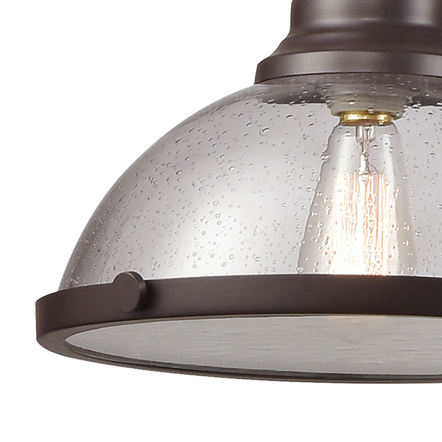 Chadwick 47' 3 Light Island Light in Clear Seeded Glass & Oil Rubbed Bronze