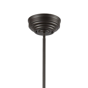 Chadwick 47' 3 Light Island Light in Oil Rubbed Bronze Metal Shade with Frosted Glass Diffuser & Oil Rubbed Bronze