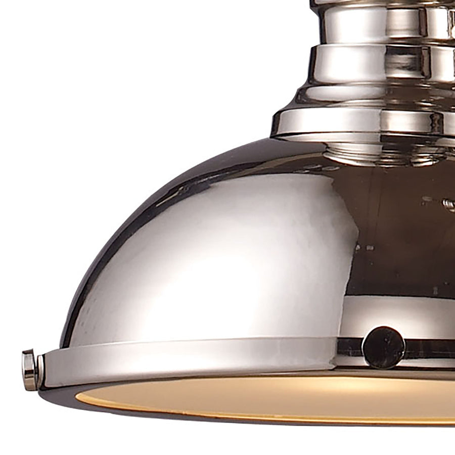 Chadwick 47' 3 Light Island Light in Polished Nickel Metal Shade & Polished Nickel