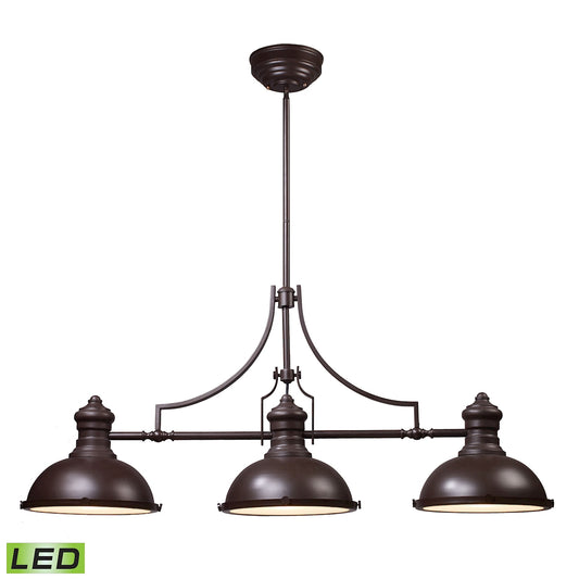 Chadwick 47" 3 Light LED Island Light in Oiled Bronze Metal Shade & Oiled Bronze