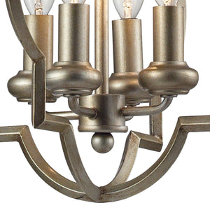 Chandette 14' 4 Light Chandelier in Aged Silver