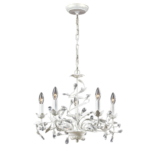 Circeo 21" 5 Light Chandelier in Antique White