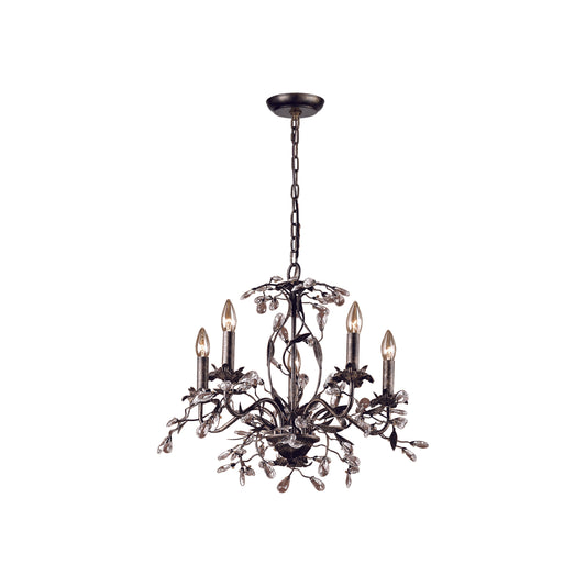 Circeo 21" 5 Light Chandelier in Deep Rust