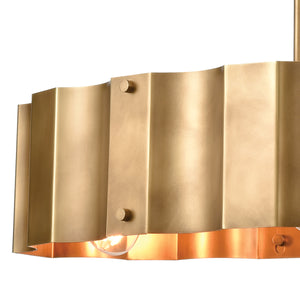 Clausten 37' 4 Light Island Light in Brass