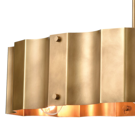 Clausten 37" 4 Light Island Light in Brass