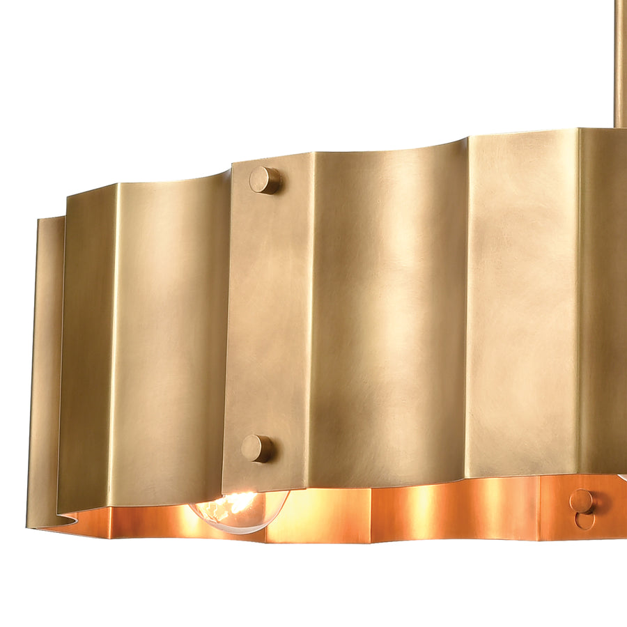 Clausten 37' 4 Light Island Light in Brass