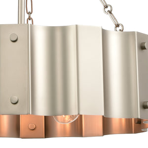 Clausten 21' 4 Light Chandelier in Matte Nickel