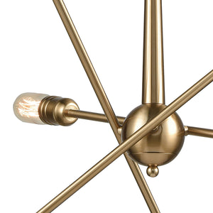 Delphine 28' 6 Light Chandelier in Satin Brass