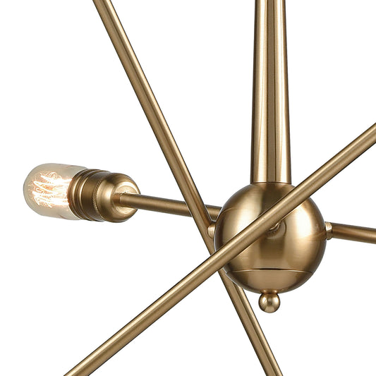 Delphine 28" 6 Light Chandelier in Satin Brass