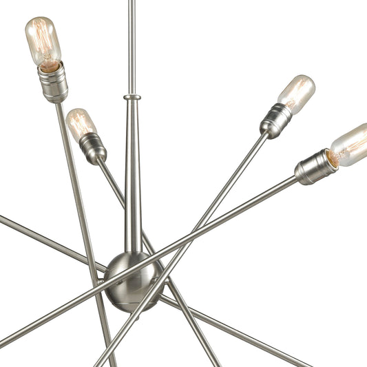 Delphine 33" 10 Light Chandelier in Satin Nickel