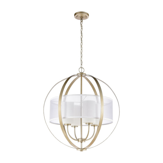 Diffusion 27" 4 Light Chandelier in Aged Silver