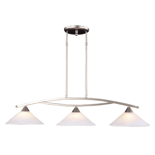 Elysburg 43" 3 Light Island Light in Satin Nickel