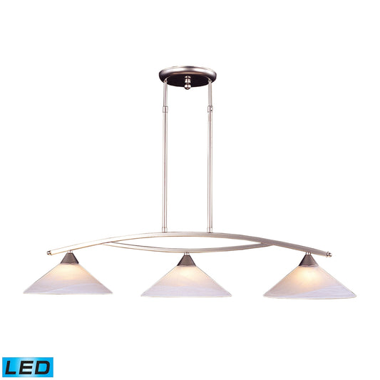 Elysburg 43" 3 Light LED Island Light in Satin Nickel