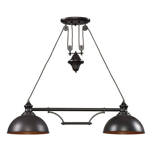 Farmhouse 44" 2 Light Island Light in Oiled Bronze