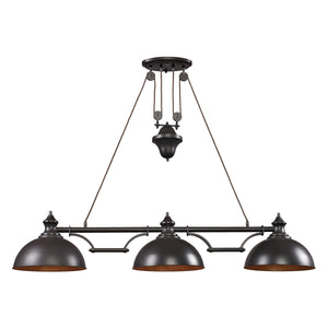 Farmhouse 56' 3 Light Island Light in Oiled Bronze