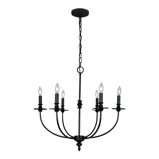 Hartford 25" 6 Light Chandelier in Oil Rubbed Bronze