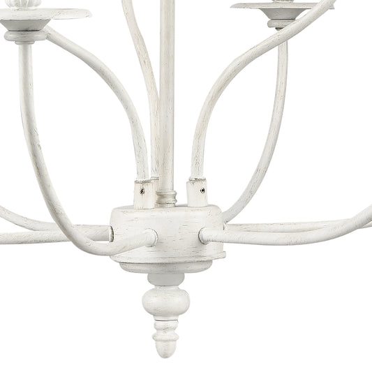 Hartford 29" 9 Light Chandelier in Farmhouse White