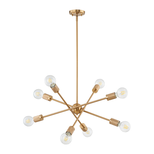 Module 22" 8 Light Chandelier in Burnished Brass