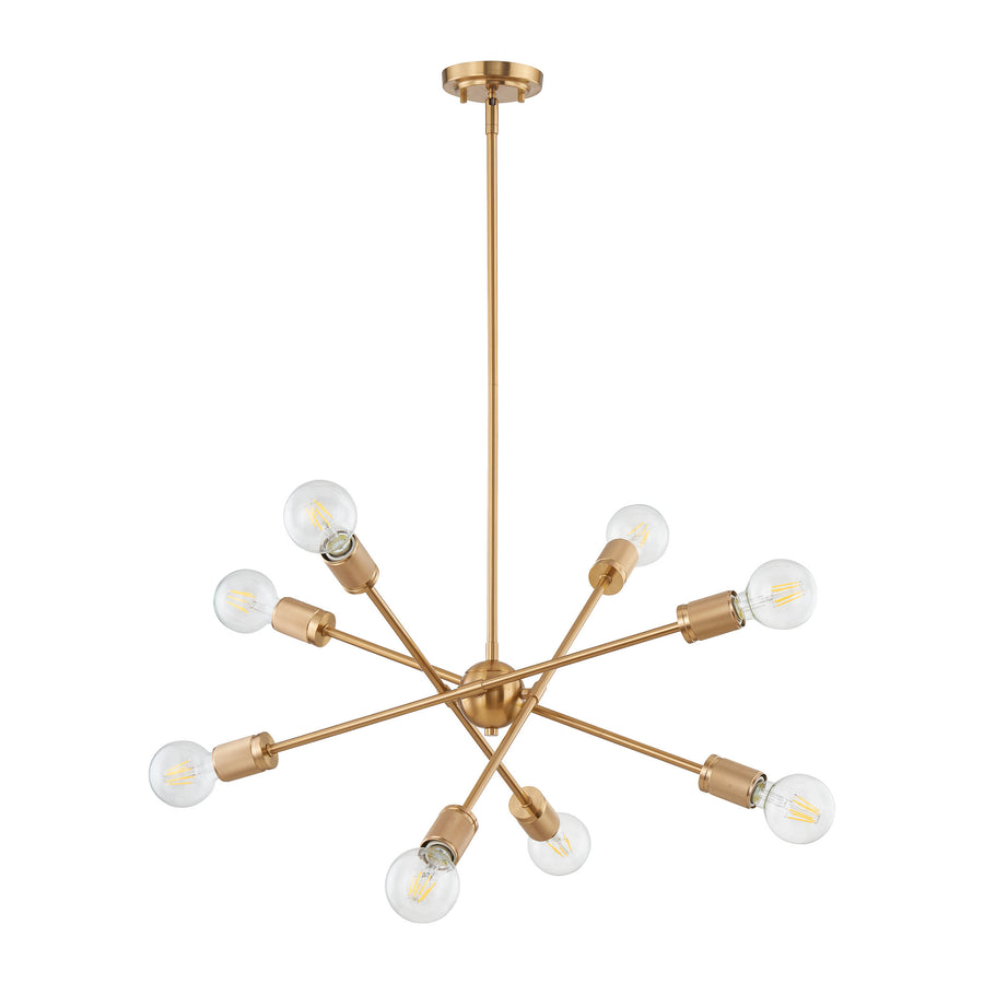 Module 22' 8 Light Chandelier in Burnished Brass