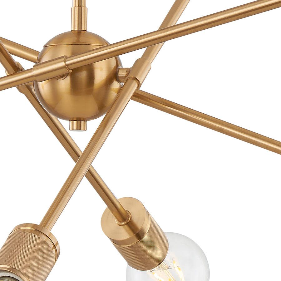 Module 22' 8 Light Chandelier in Burnished Brass