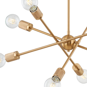 Module 22' 8 Light Chandelier in Burnished Brass