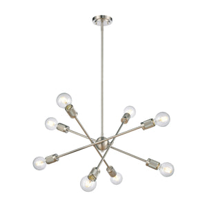 Module 22' 8 Light Chandelier in Satin Nickel