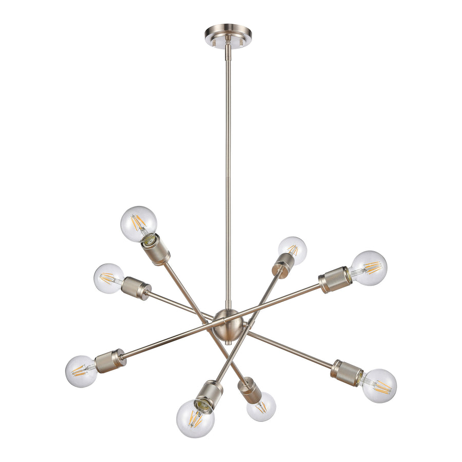 Module 22' 8 Light Chandelier in Satin Nickel