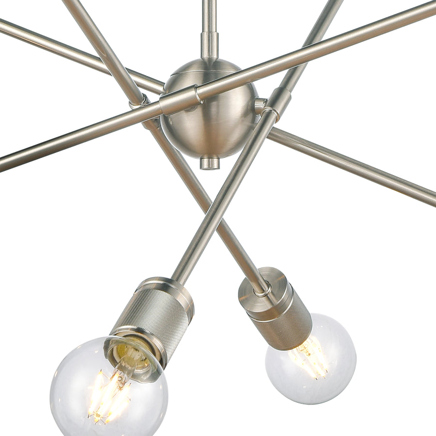 Module 22' 8 Light Chandelier in Satin Nickel