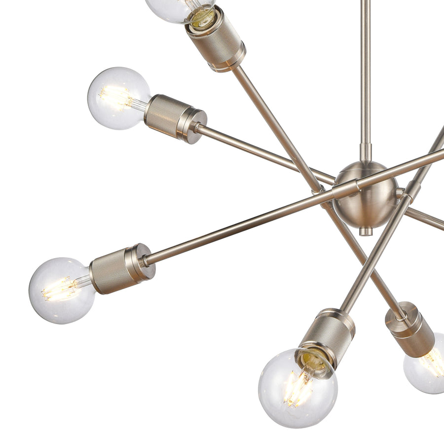 Module 22' 8 Light Chandelier in Satin Nickel