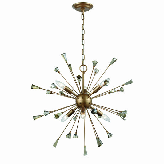 Sprigny 25" 6 Light Chandelier in Matte Gold