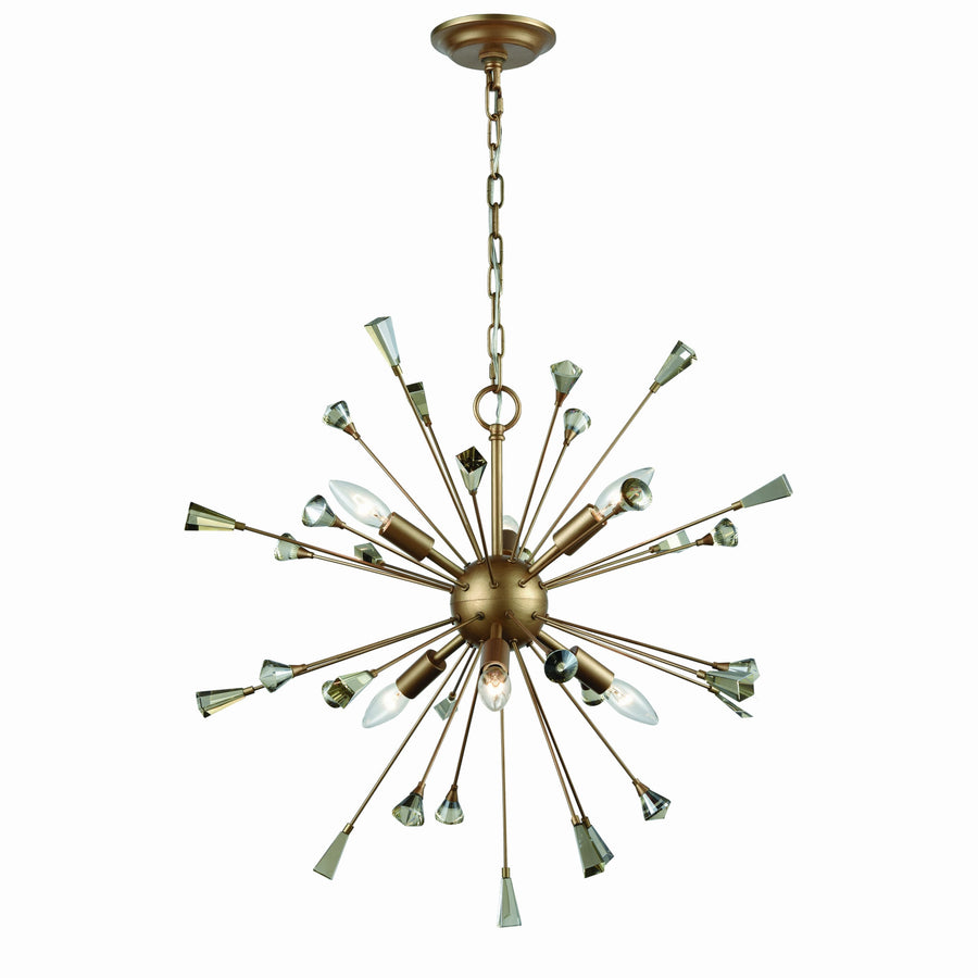 Sprigny 25' 6 Light Chandelier in Matte Gold