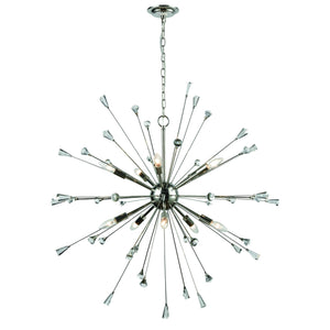 Sprigny 38' 10 Light Chandelier in Polished Nickel