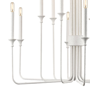 Edward 36' 12 Light Chandelier in Matte White