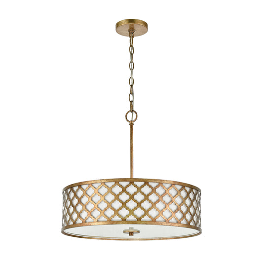 Arabesque 20" 4 Light Chandelier in Bronzed Gold