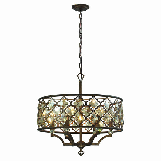 Armand 24" 6 Light Chandelier in Weathered Bronze