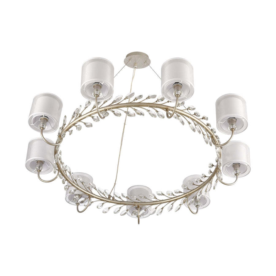 Asbury 48' 9 Light Chandelier in Aged Silver