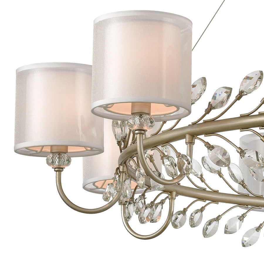 Asbury 48' 9 Light Chandelier in Aged Silver