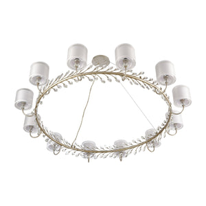 Asbury 62' 12 Light Chandelier in Aged Silver