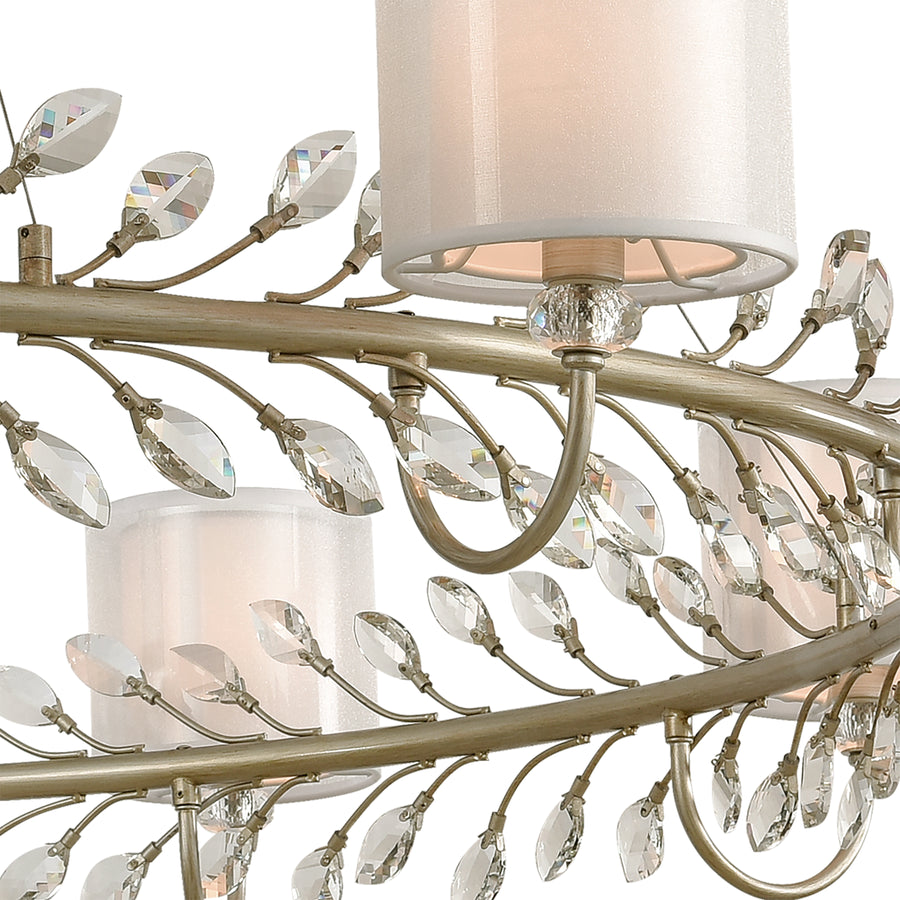 Asbury 62' 12 Light Chandelier in Aged Silver