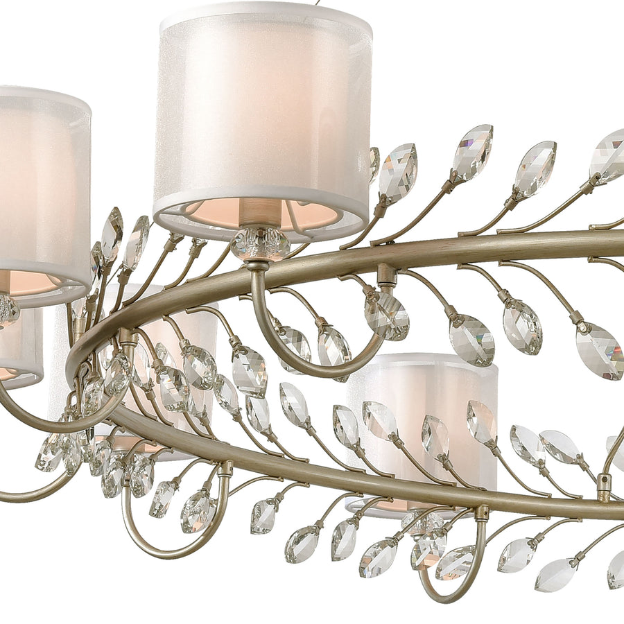 Asbury 62' 12 Light Chandelier in Aged Silver