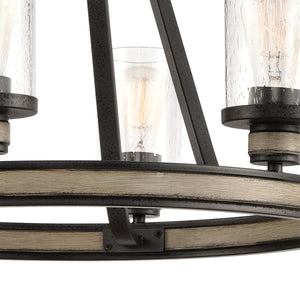 Beaufort 24' 6 Light Chandelier in Anvil Iron