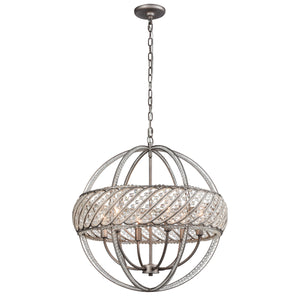 Bradington 23' 6 Light Chandelier in Weathered Zinc