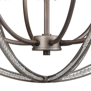 Bradington 23' 6 Light Chandelier in Weathered Zinc