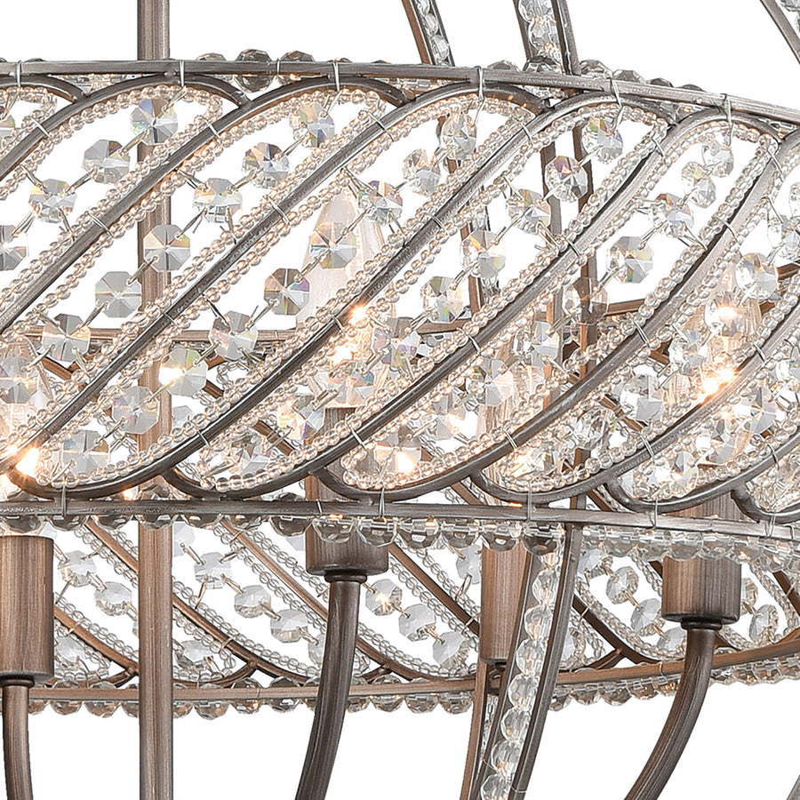 Bradington 23' 6 Light Chandelier in Weathered Zinc