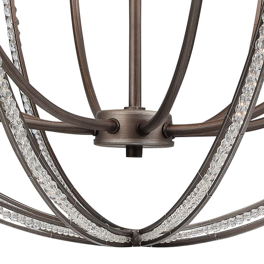 Bradington 32' 8 Light Chandelier in Weathered Zinc