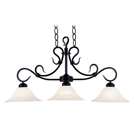 Buckingham 40" 3 Light Island Light in Matte Black