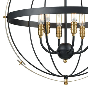 Caldwell 24' 6 Light Chandelier in Matte Black