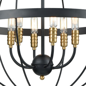 Caldwell 24' 6 Light Chandelier in Matte Black